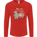 Easter Rabbit vs Santa Claus Funny Bunny Egg Mens Long Sleeve T-Shirt Red