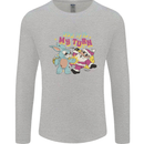 Easter Rabbit vs Santa Claus Funny Bunny Egg Mens Long Sleeve T-Shirt Sports Grey