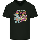 Easter Rabbit vs Santa Claus Funny Bunny Egg Mens V-Neck Cotton T-Shirt Black