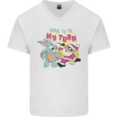 Easter Rabbit vs Santa Claus Funny Bunny Egg Mens V-Neck Cotton T-Shirt White