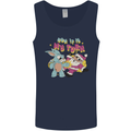 Easter Rabbit vs Santa Claus Funny Bunny Egg Mens Vest Tank Top Navy Blue