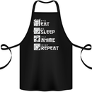 Eat Sleep Anime Repeat Cotton Apron 100% Organic Black
