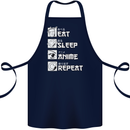 Eat Sleep Anime Repeat Cotton Apron 100% Organic Navy Blue
