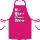 Eat Sleep Anime Repeat Cotton Apron 100% Organic Pink