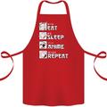 Eat Sleep Anime Repeat Cotton Apron 100% Organic Red