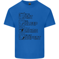 Eat Sleep Anime Repeat Design 2 Mens Cotton T-Shirt Tee Top Royal Blue