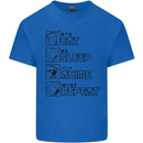 Eat Sleep Anime Repeat Design 2 Mens Cotton T-Shirt Tee Top Royal Blue