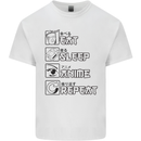 Eat Sleep Anime Repeat Design 2 Mens Cotton T-Shirt Tee Top White