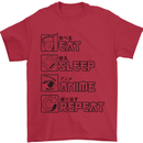 Eat Sleep Anime Repeat Design 2 Mens T-Shirt 100% Cotton Red