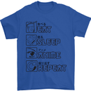 Eat Sleep Anime Repeat Design 2 Mens T-Shirt 100% Cotton Royal Blue