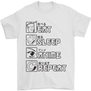 Eat Sleep Anime Repeat Design 2 Mens T-Shirt 100% Cotton White