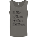 Eat Sleep Anime Repeat Design 2 Mens Vest Tank Top Charcoal