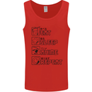 Eat Sleep Anime Repeat Design 2 Mens Vest Tank Top Red