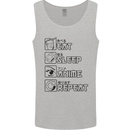 Eat Sleep Anime Repeat Design 2 Mens Vest Tank Top Sports Grey