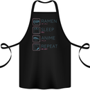 Eat Sleep Anime Repeat Design 3 Cotton Apron 100% Organic Black