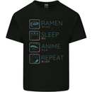 Eat Sleep Anime Repeat Design 3 Kids T-Shirt Childrens Black