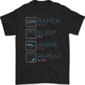 Eat Sleep Anime Repeat Design 3 Mens Gildan Cotton T-Shirt Black