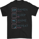 Eat Sleep Anime Repeat Design 3 Mens Gildan Cotton T-Shirt Black