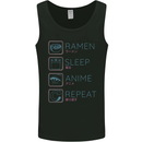 Eat Sleep Anime Repeat Design 3 Mens Vest Tank Top Black