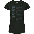 Eat Sleep Anime Repeat Design 3 Womens Petite Cut T-Shirt Black