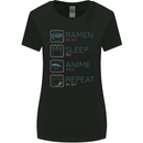 Eat Sleep Anime Repeat Design 3 Womens Wider Cut T-Shirt Black