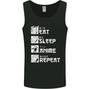 Eat Sleep Anime Repeat Mens Vest Tank Top Black