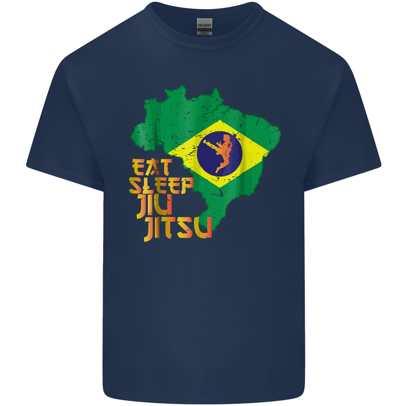 Eat Sleep Brazilian Jiu Jitsu MMA Kids T-Shirt Childrens Navy Blue