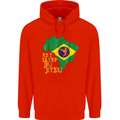 Eat Sleep Brazilian Jiu Jitsu MMA Mens 80% Cotton Hoodie Bright Red