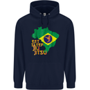 Eat Sleep Brazilian Jiu Jitsu MMA Mens 80% Cotton Hoodie Navy Blue