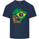 Eat Sleep Brazilian Jiu Jitsu MMA Mens Cotton T-Shirt Tee Top Navy Blue