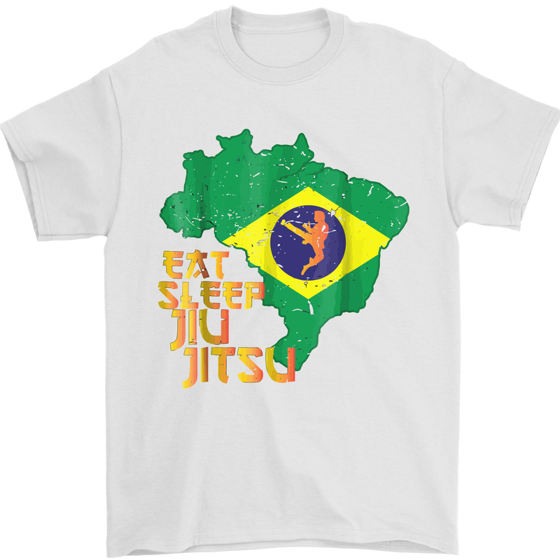 Eat Sleep Brazilian Jiu Jitsu MMA Mens T-Shirt 100% Cotton White