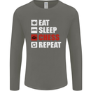 Eat Sleep Chess Repeat Player Mens Long Sleeve T-Shirt Charcoal