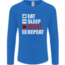 Eat Sleep Chess Repeat Player Mens Long Sleeve T-Shirt Royal Blue