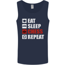 Eat Sleep Chess Repeat Player Mens Vest Tank Top Navy Blue