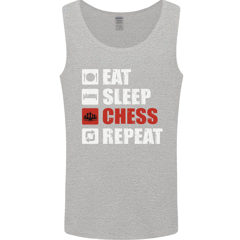 Eat Sleep Chess Repeat Player Mens Vest Tank Top Sports Grey