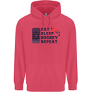 Eat Sleep Hockey Repeat Ice Street Childrens Kids Hoodie Heliconia