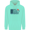 Eat Sleep Hockey Repeat Ice Street Childrens Kids Hoodie Peppermint