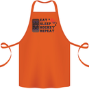 Eat Sleep Hockey Repeat Ice Street Cotton Apron 100% Organic Orange