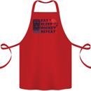 Eat Sleep Hockey Repeat Ice Street Cotton Apron 100% Organic Red