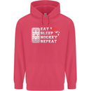Eat Sleep Hockey Repeat Ice Street Funny Childrens Kids Hoodie Heliconia