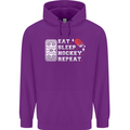 Eat Sleep Hockey Repeat Ice Street Funny Childrens Kids Hoodie Purple