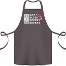 Eat Sleep Hockey Repeat Ice Street Funny Cotton Apron 100% Organic Dark Grey