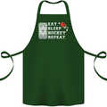 Eat Sleep Hockey Repeat Ice Street Funny Cotton Apron 100% Organic Forest Green