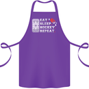 Eat Sleep Hockey Repeat Ice Street Funny Cotton Apron 100% Organic Purple