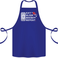 Eat Sleep Hockey Repeat Ice Street Funny Cotton Apron 100% Organic Royal Blue