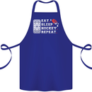 Eat Sleep Hockey Repeat Ice Street Funny Cotton Apron 100% Organic Royal Blue