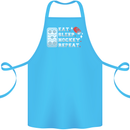 Eat Sleep Hockey Repeat Ice Street Funny Cotton Apron 100% Organic Turquoise