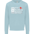 Eat Sleep Hockey Repeat Ice Street Funny Kids Sweatshirt Jumper Light Blue