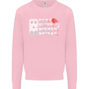 Eat Sleep Hockey Repeat Ice Street Funny Kids Sweatshirt Jumper Light Pink