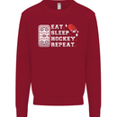 Eat Sleep Hockey Repeat Ice Street Funny Kids Sweatshirt Jumper Red